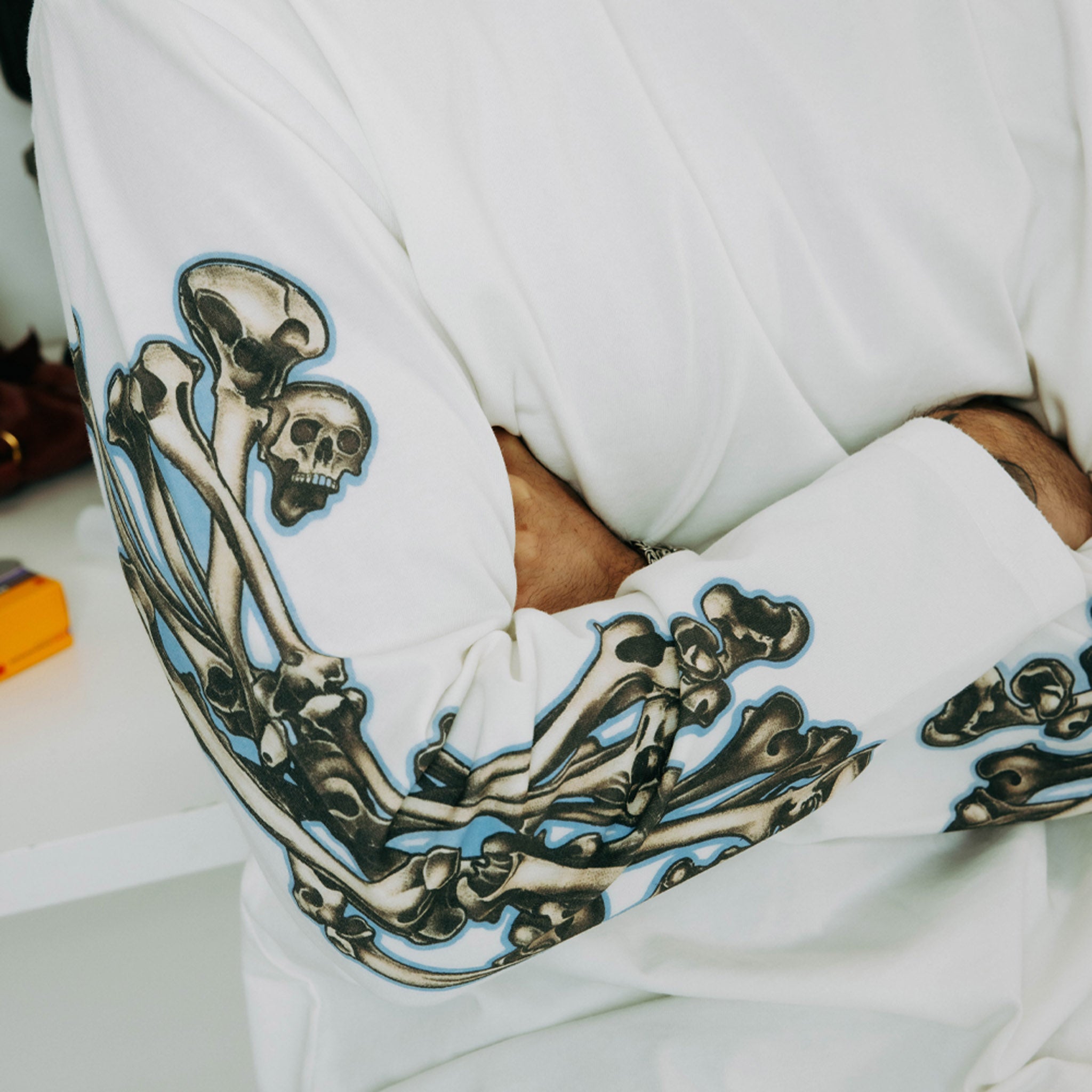 Commons Bad to the Bone Long Sleeve Tee White
