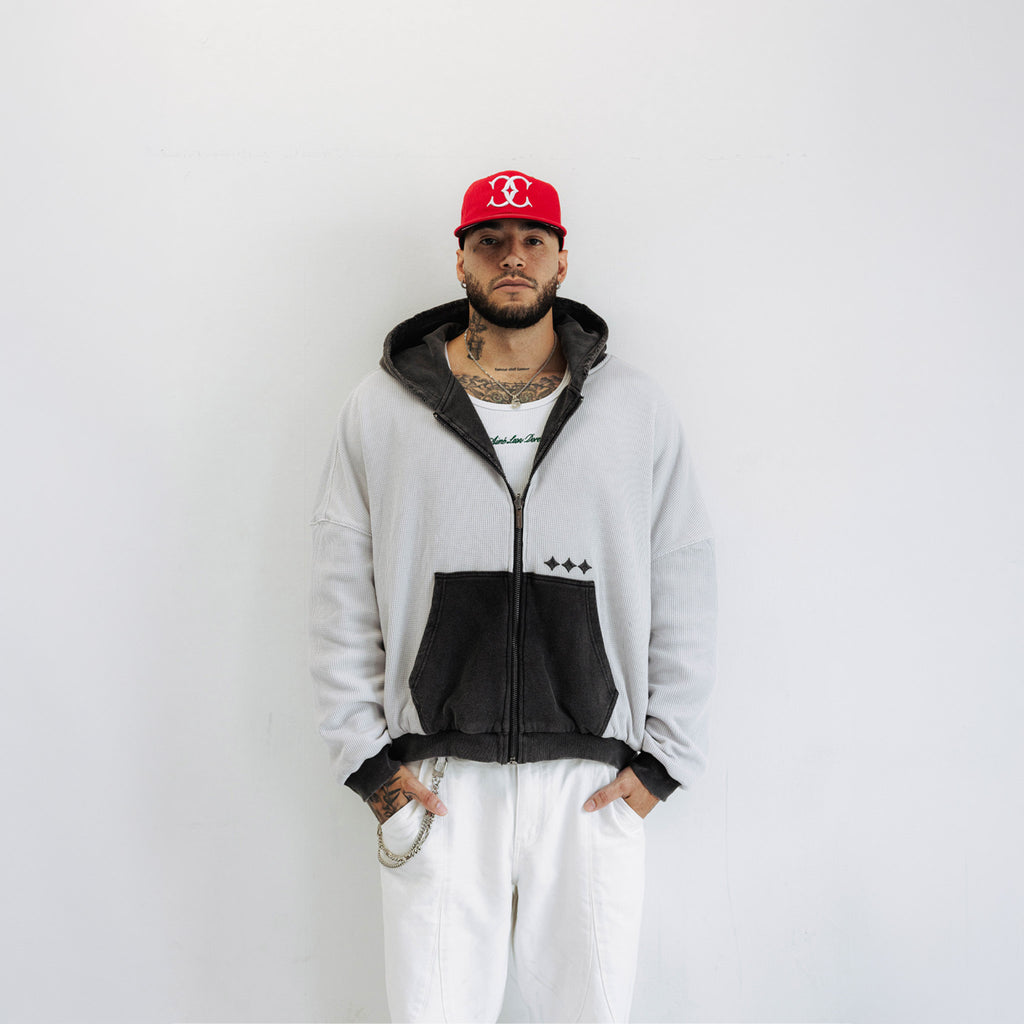 Commons Reversible Thermal Zip Up Faded Black