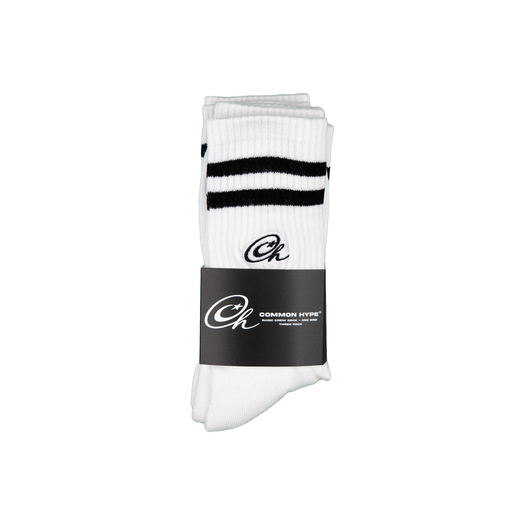 Common Hype Stripe Logo Sock White (3-Pack)
