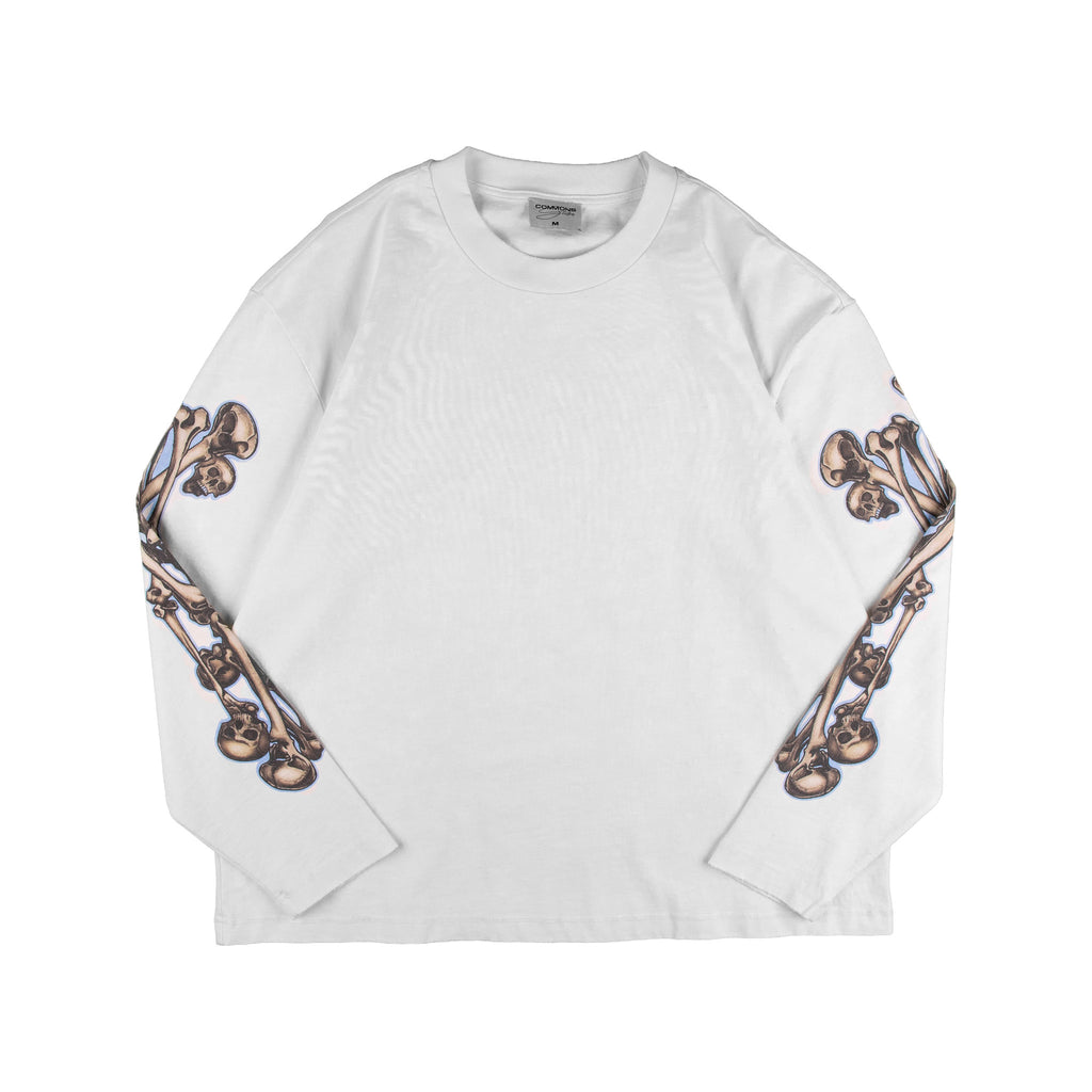 Commons Bad to the Bone Long Sleeve Tee White