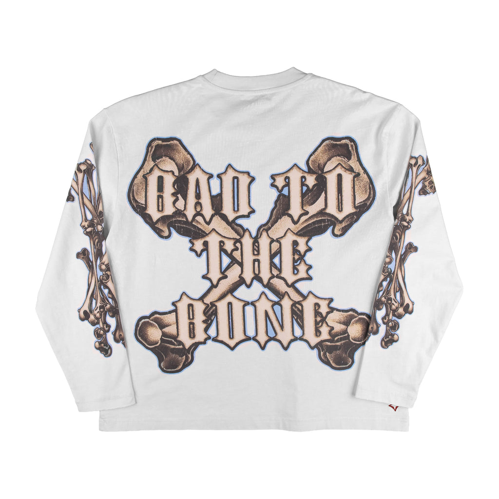 Commons Bad to the Bone Long Sleeve Tee White