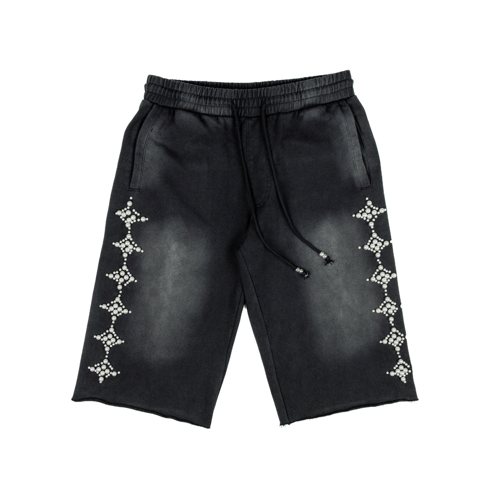 Commons Pearled Star Sweatshort Vintage Black