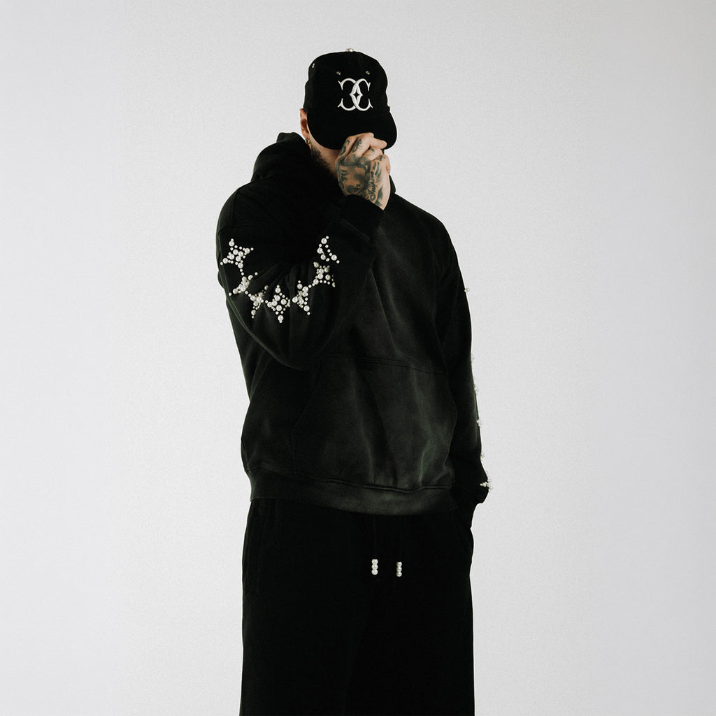 Commons Pearled Sweatshort Vintage Black