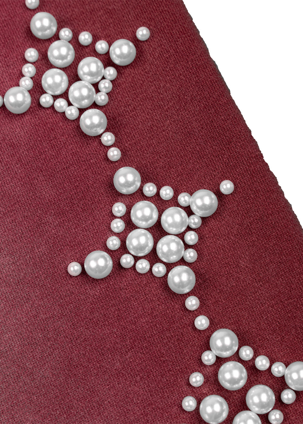 Commons Pearled Star Sweatshort Burgundy