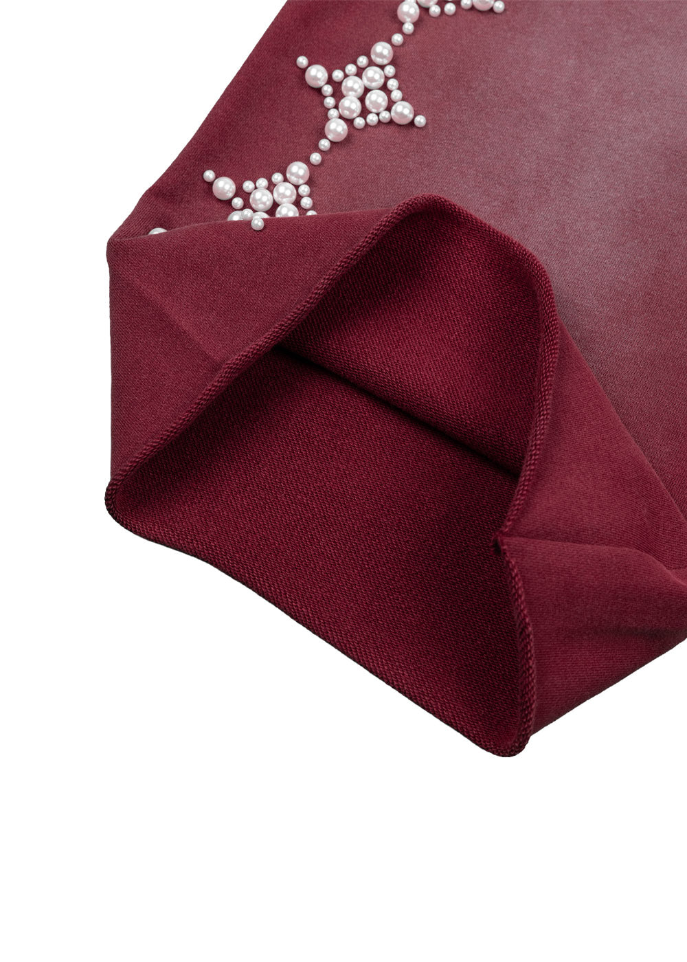 Commons Pearled Star Sweatshort Burgundy