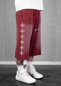 Commons Pearled Star Sweatshort Burgundy