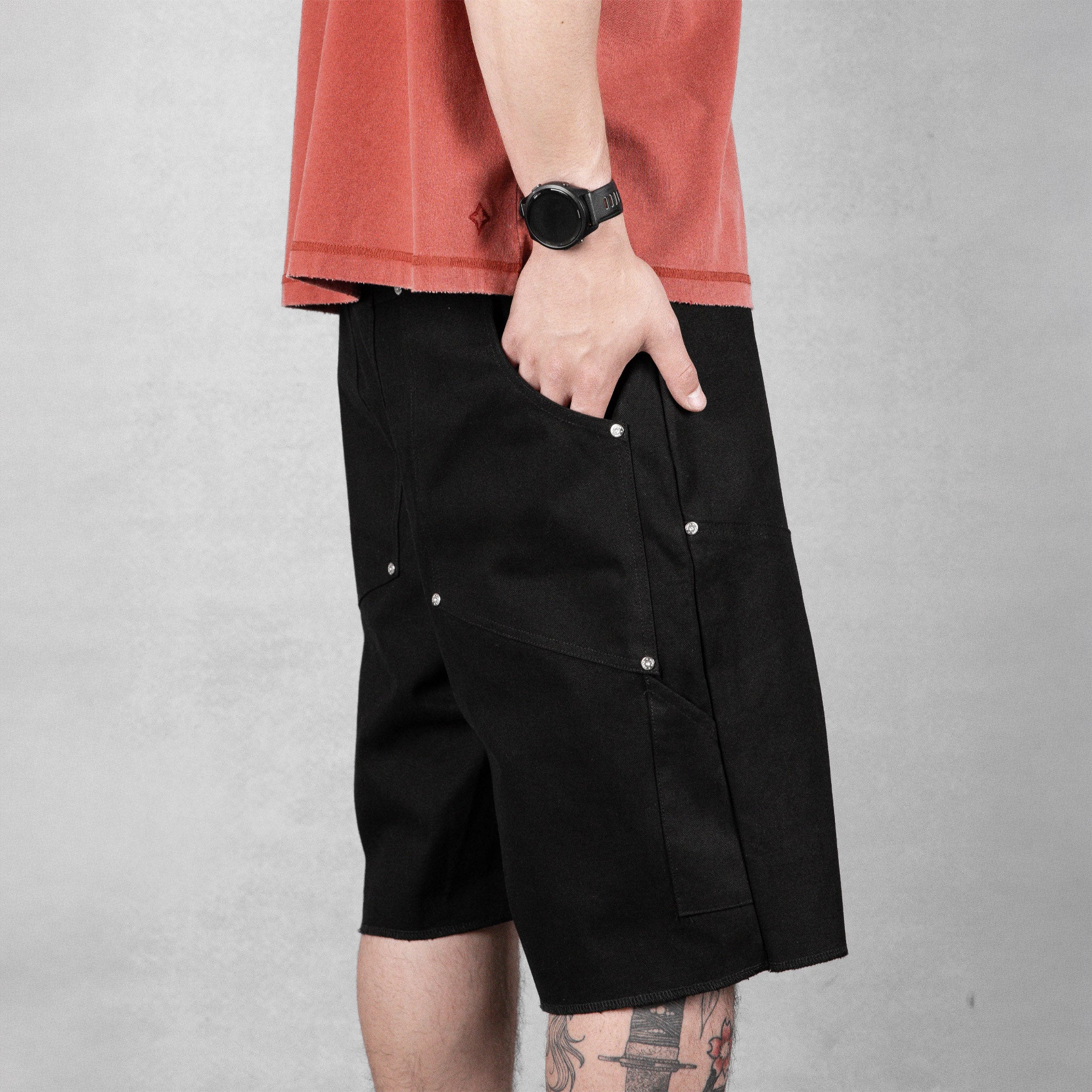 Commons Double Knee Canvas Short Black