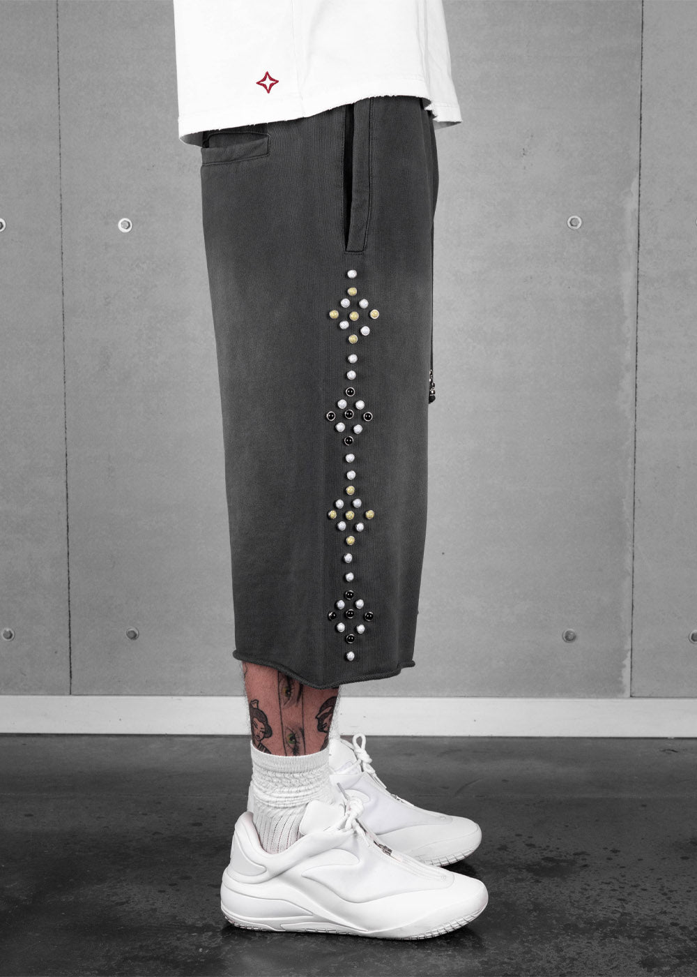 Commons Studios Rivet Sweatshort Concrete