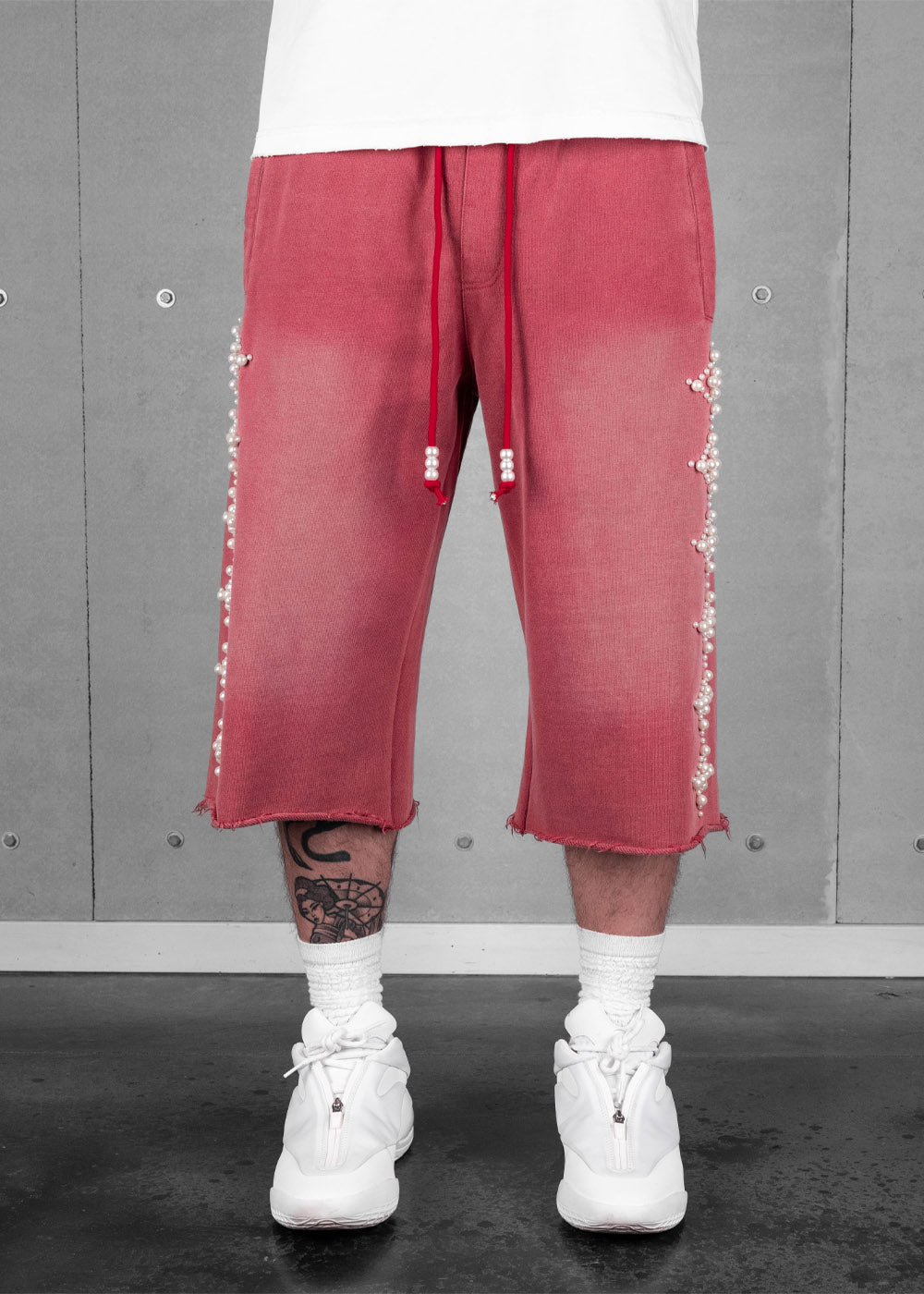 Commons Pearled Star Sweatshort Gym Red