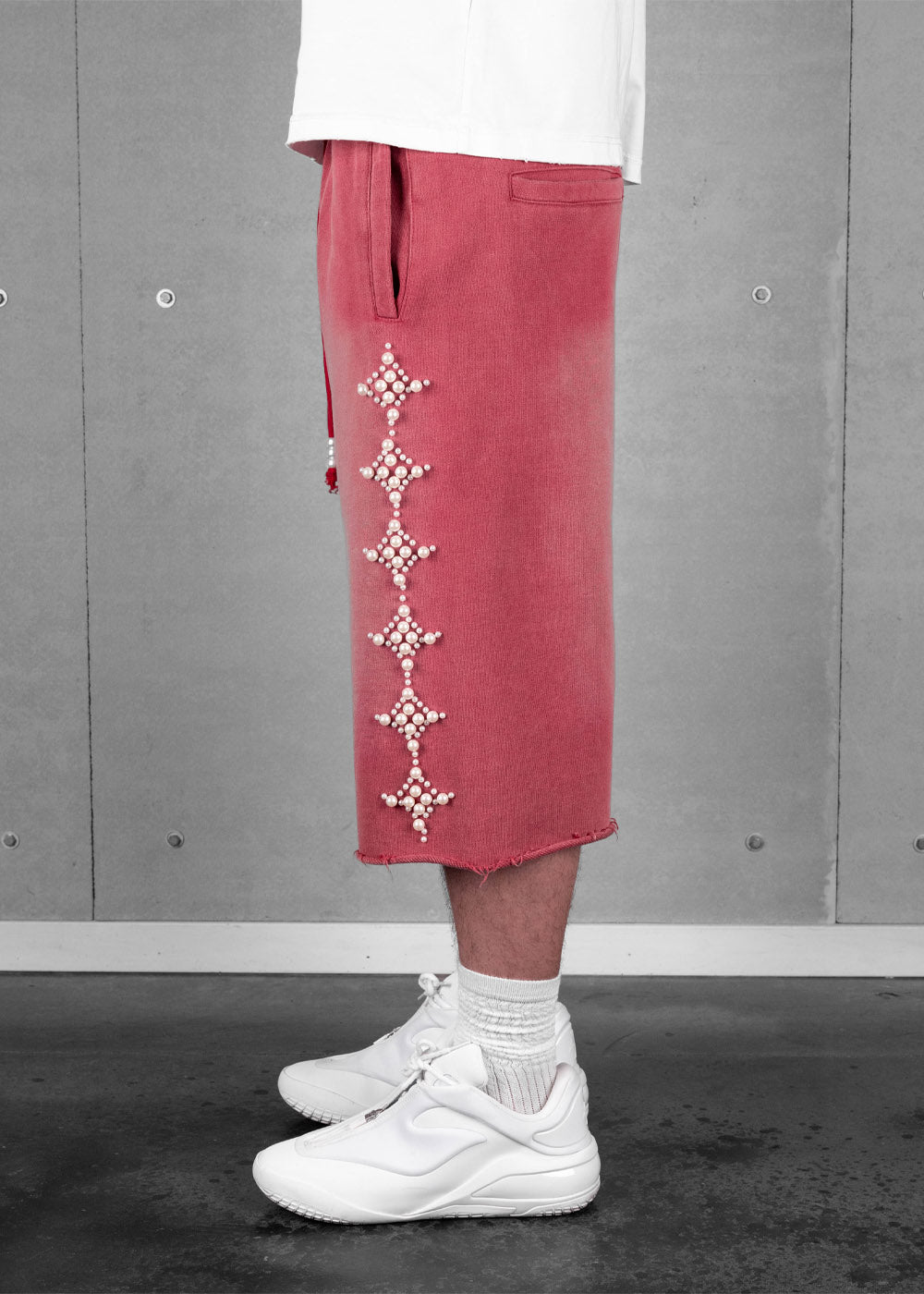 Commons Pearled Star Sweatshort Gym Red