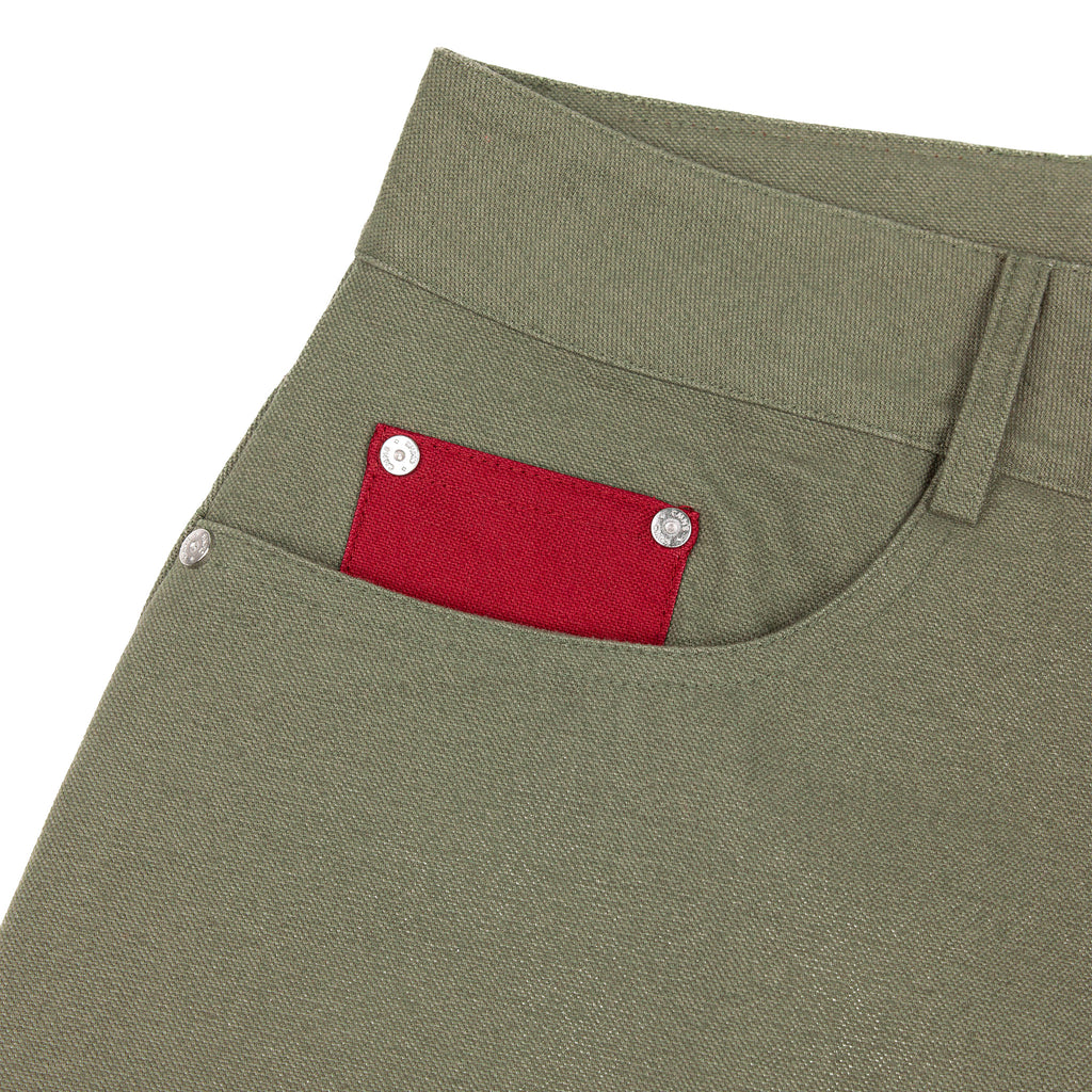 Commons Double Knee Canvas Short Faded Green